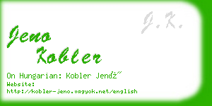 jeno kobler business card